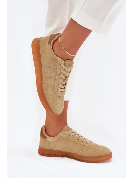 Women's Suede Sneakers Big Star RR274849 HI-POLY SYSTEM Beige