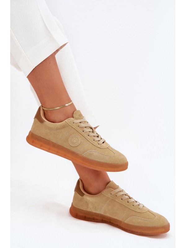 Women's Suede Sneakers Big Star RR274849 HI-POLY SYSTEM Beige Women's Suede Sneakers Big Star RR274849 HI-POLY SYSTEM Beige