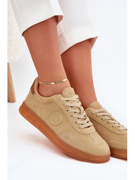 Women's Suede Sneakers Big Star RR274849 HI-POLY SYSTEM Beige