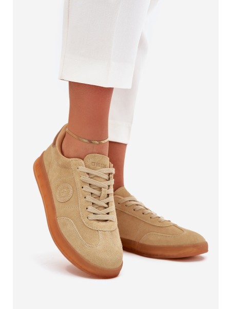Women's Suede Sneakers Big Star RR274849 HI-POLY SYSTEM Beige