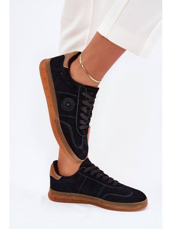Suede Women's Sneakers Big Star RR274851 HI-POLY SYSTEM Black Suede Women's Sneakers Big Star RR274851 HI-POLY SYSTEM Black