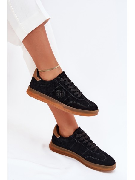 Suede Women's Sneakers Big Star RR274851 HI-POLY SYSTEM Black