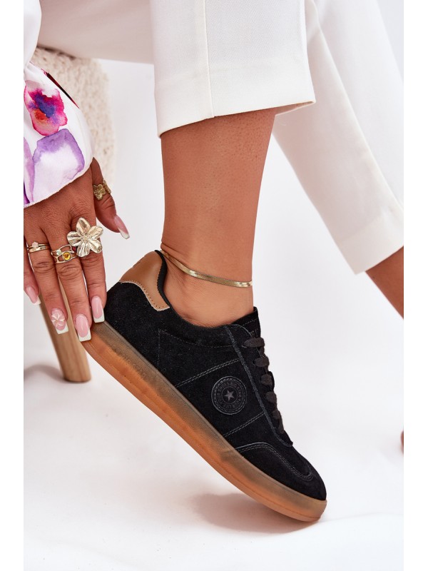 Suede Women's Sneakers Big Star RR274851 HI-POLY SYSTEM Black Suede Women's Sneakers Big Star RR274851 HI-POLY SYSTEM Black
