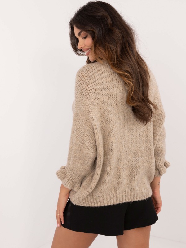 Sweter-MI-SW-2911.91-ciemny bezowy 2