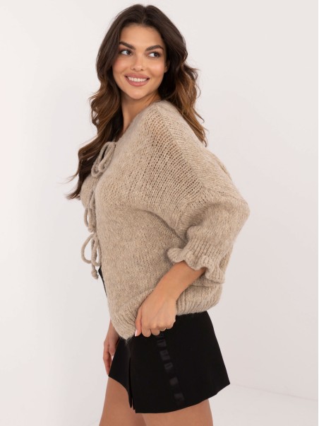 Sweter-MI-SW-2911.91-ciemny bezowy