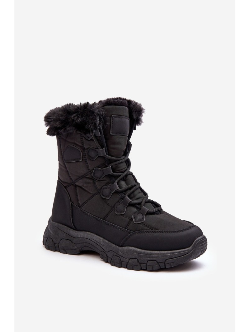 Women's Snow Boots with Faux Fur Zip Black Vittora