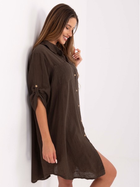 Suknelė-TW-SK-BI-22263.00-tamsiai ruda
