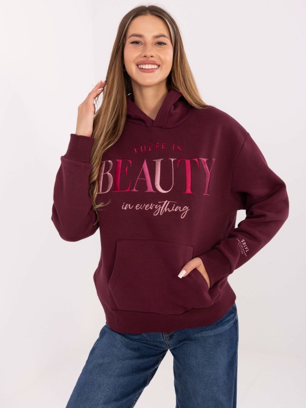 Megztinis-D10608BC02802A4NO-bordo spalvos