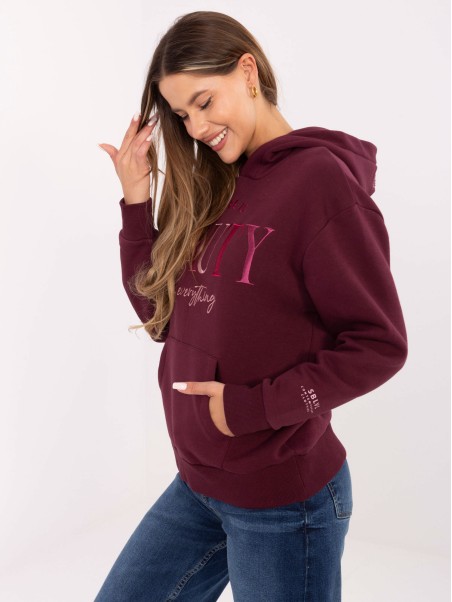 Megztinis-D10608BC02802A4NO-bordo spalvos