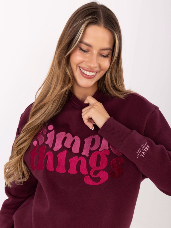 Megztinis-D10608BC02801A4NO-bordo spalvos