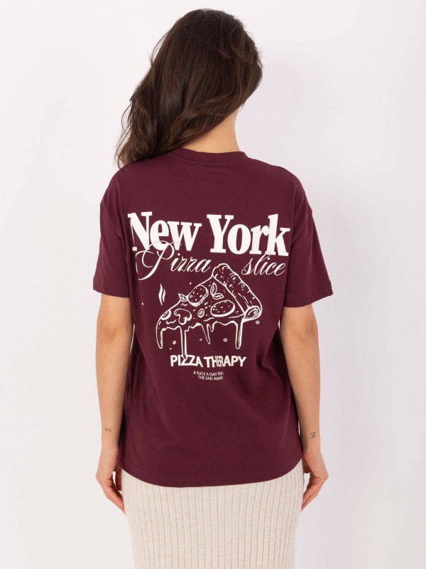 T-shirt-D12022M02645R-bordowy 2