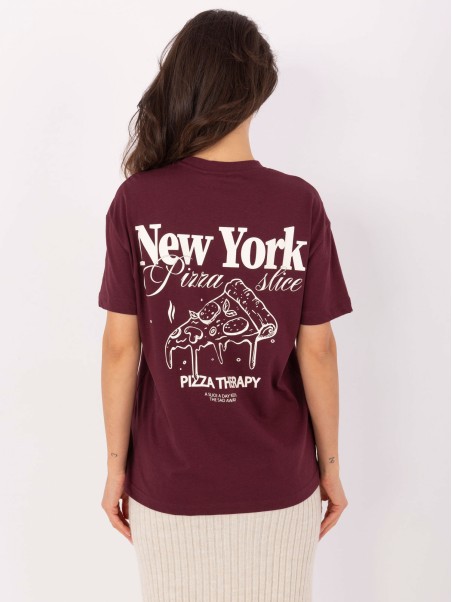 T-shirt-D12022M02645R-bordowy