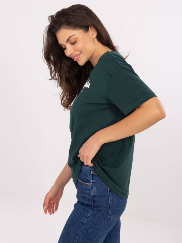 T-shirt-D12022M02645R-ciemny zielony