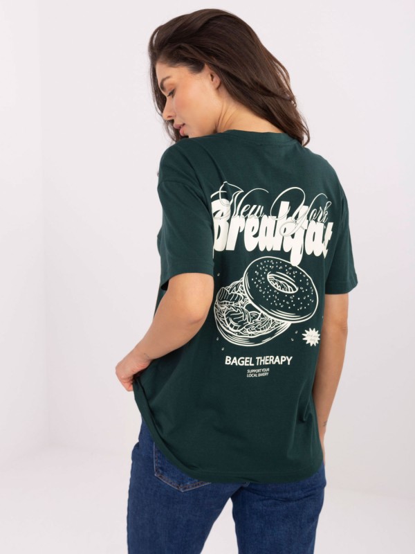 T-shirt-D12022M02645R-ciemny zielony