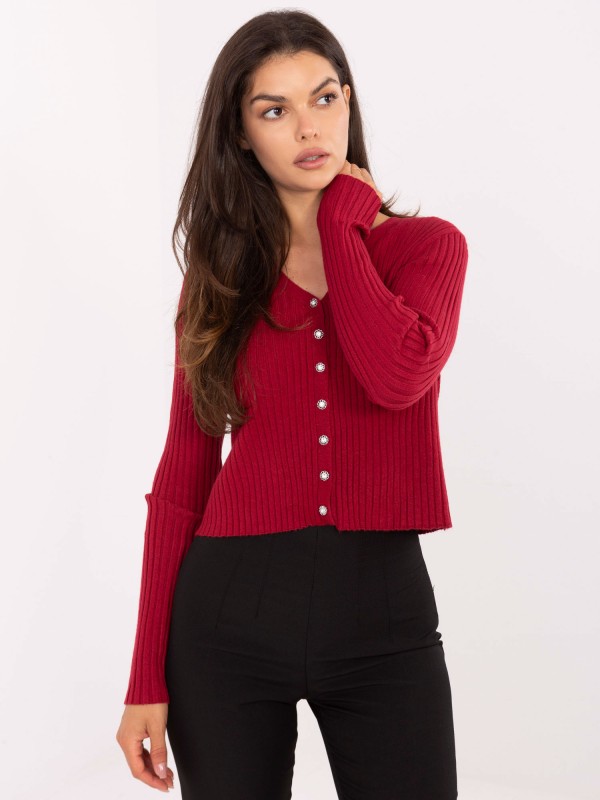 Megztinis-PM-SW-R1639.27-bordo spalvos