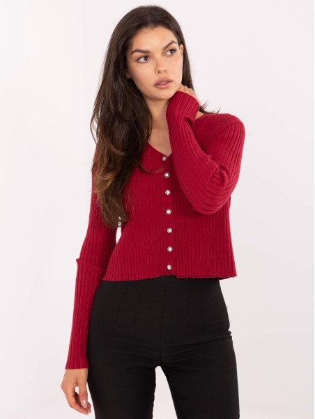 Megztinis-PM-SW-R1639.27-bordo spalvos