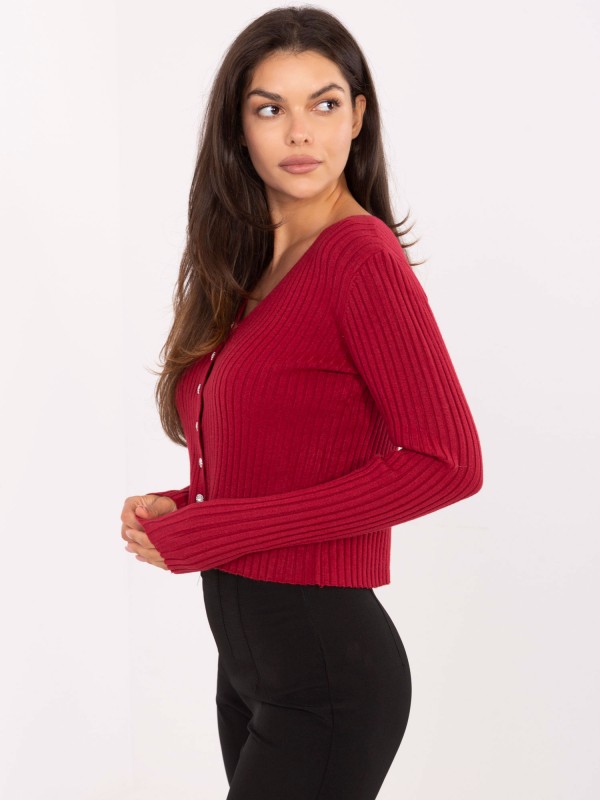 Megztinis-PM-SW-R1639.27-bordo spalvos