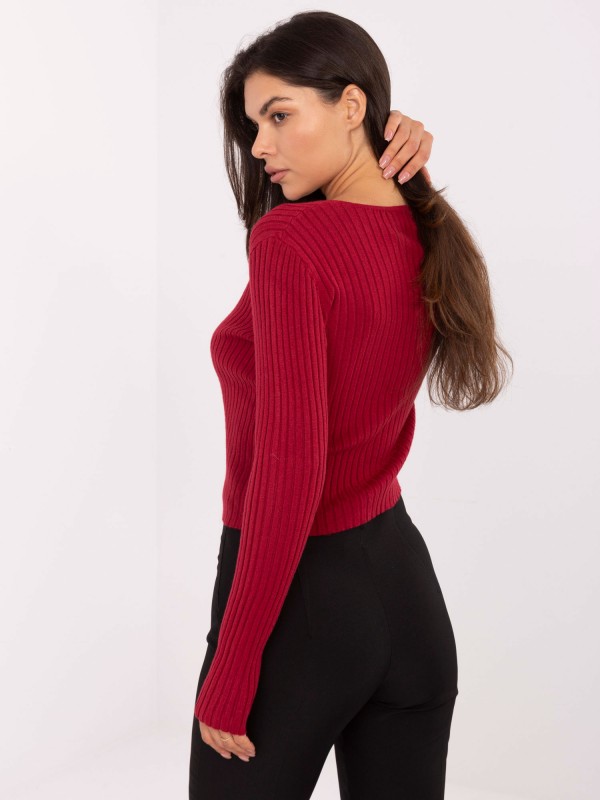 Megztinis-PM-SW-R1639.27-bordo spalvos