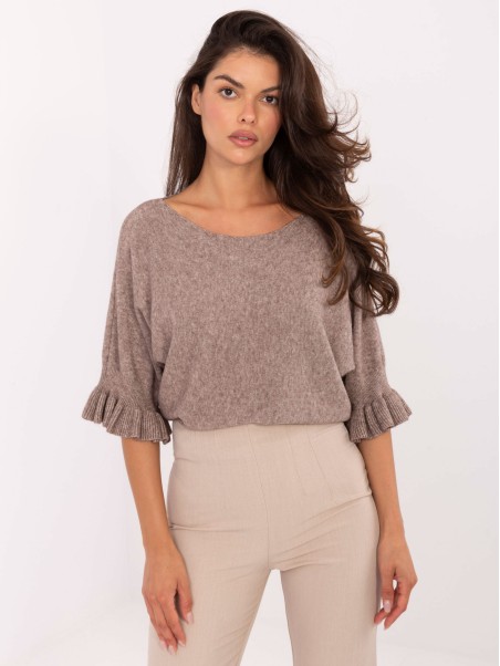 Megztinis-IT-SW-99244.65-tamsiai smėlio spalvos