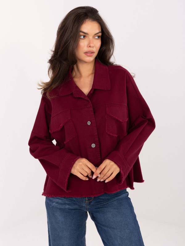 Marškinėliai-IT-KS-FL5779.87-bordo spalvos