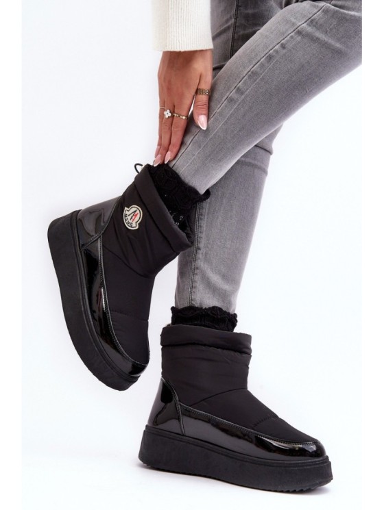 Women's Slip-On Snow Boots On Platform Black Gattea 2