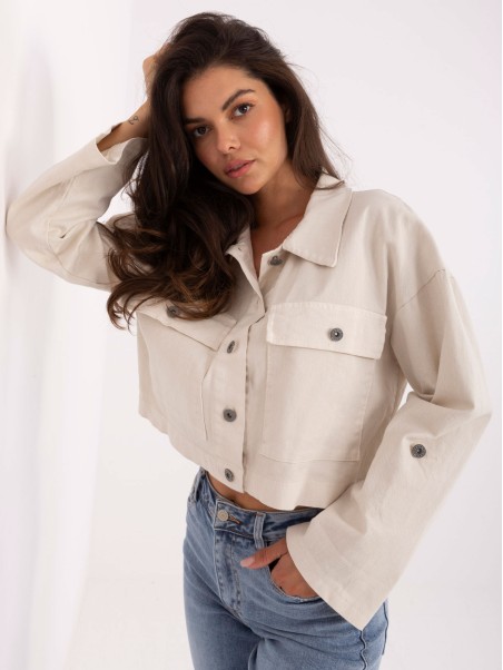 Stilingas trumpas švarkelis su apykakle