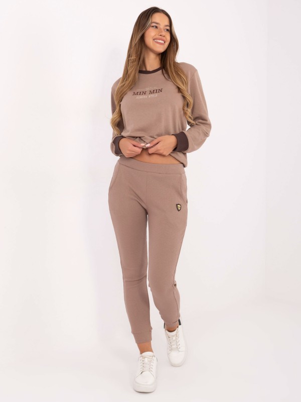 Sportinės kelnės-RV-DR-9602.50-tamsiai smėlio spalvos