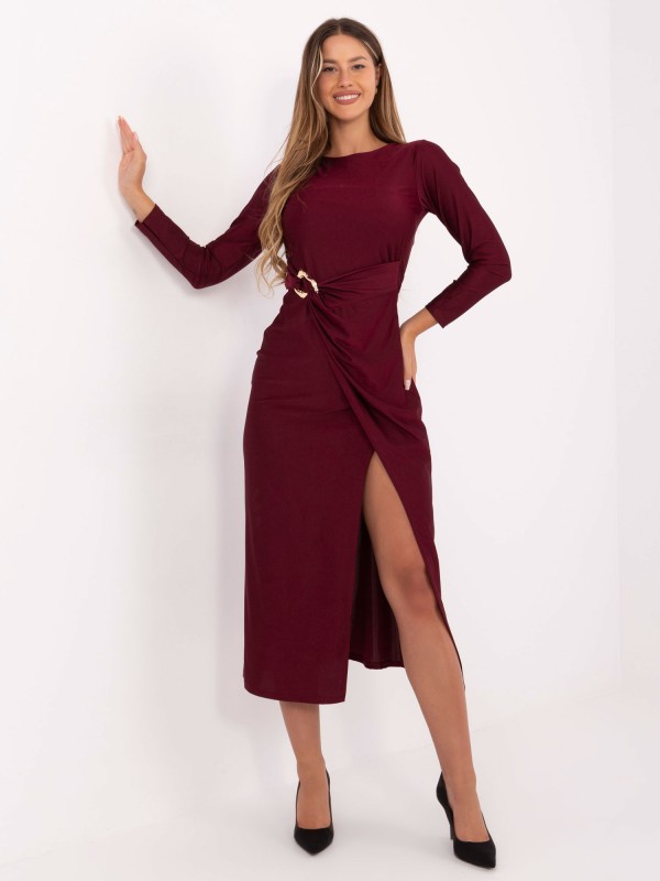 Suknelė-IT-SK-21609.83-bordo spalvos