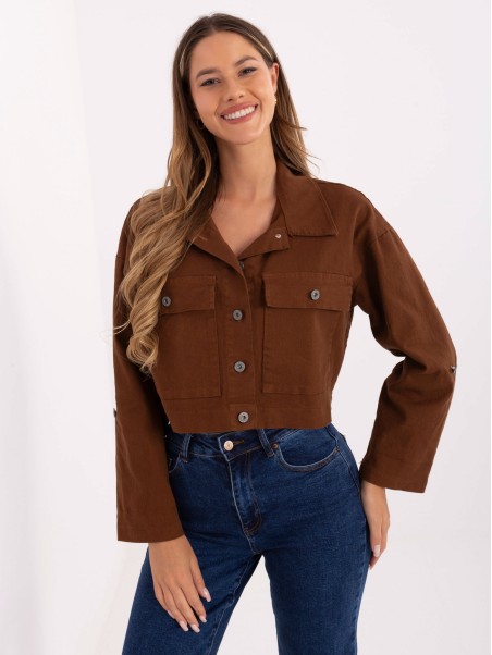 Stilingas trumpas švarkelis su apykakle