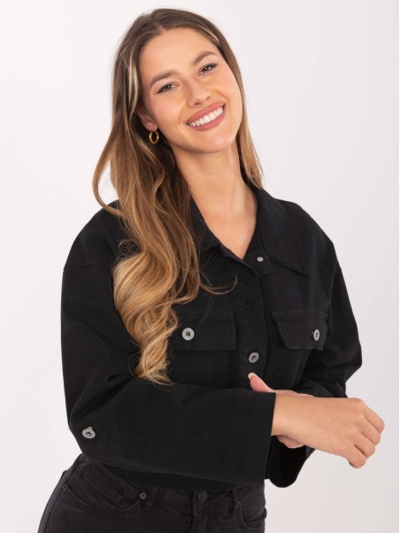 Stilingas trumpas švarkelis su apykakle