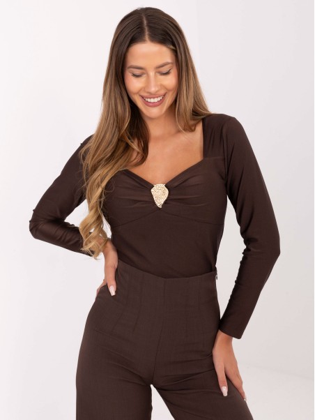 Bluzka-IT-BZ-21629.82-ciemny brązowy