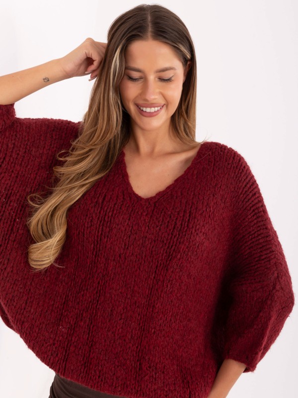 Sweter-IT-SW-7703.70-bordowy