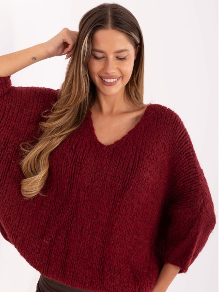 Sweter-IT-SW-7703.70-bordowy