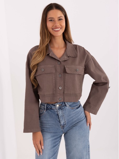 Stilingas trumpas švarkelis su apykakle