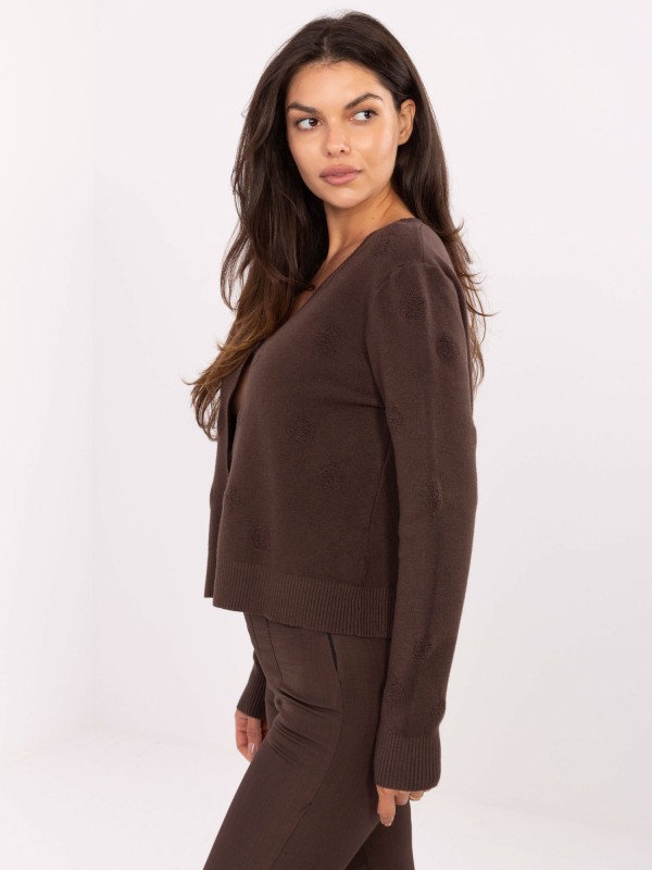 Sweter-IT-SW-98300.69-ciemny brazowy