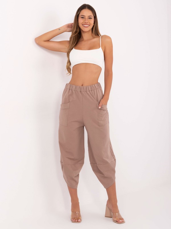 Spodnie dresowe-RV-DR-9719.86-ciemny bezowy