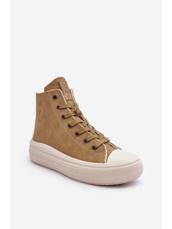 Women's Zip-Up Insulated Sneakers Camel Big Star MM274026 2