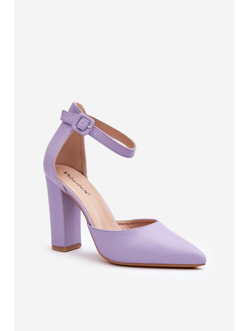 Leather High Heel Pumps Violet Salira