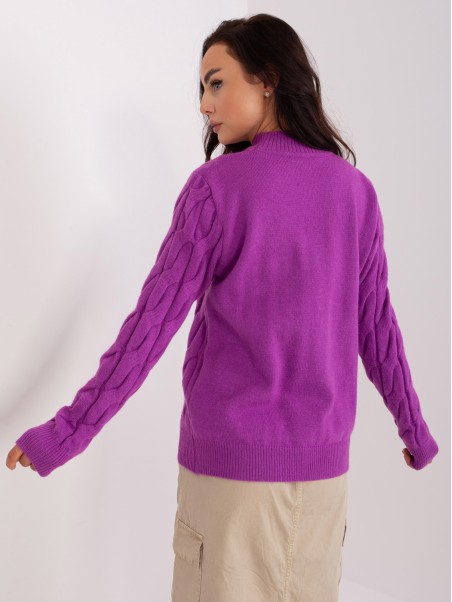 Sweter-AT-SW-2235.00P-ciemny fioletowy