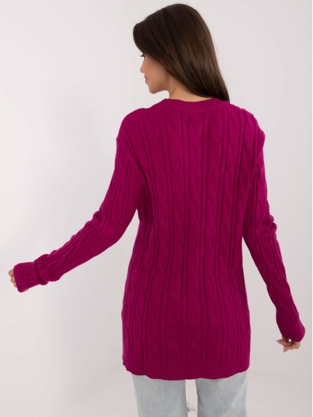 Sweter-AT-SW-2343.88-ciemny fioletowy