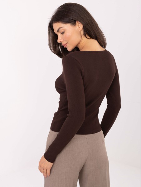 Sweter-PM-SW-DF61034.76-ciemny brązowy