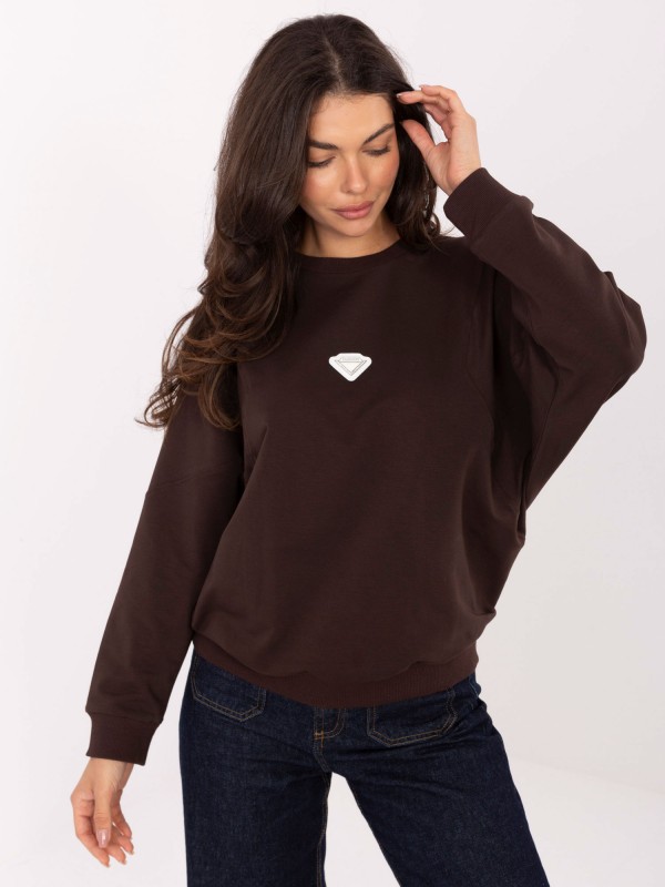 Bluza-RV-BL-A877.19P-ciemny brązowy