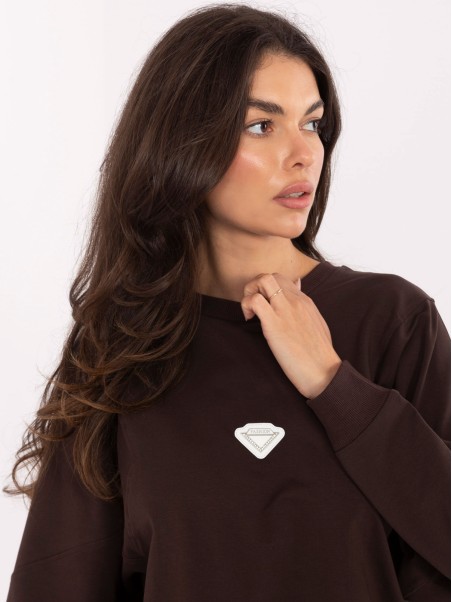 Bluza-RV-BL-A877.19P-ciemny brązowy