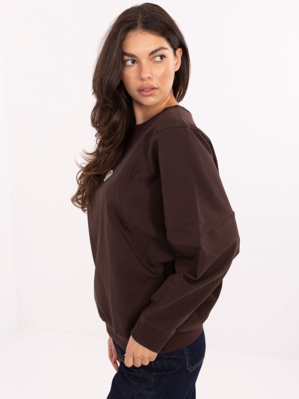 Bluza-RV-BL-A877.19P-ciemny brązowy