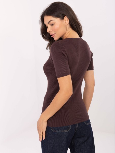 Sweter-PM-SW-B-627.63-ciemny brązowy