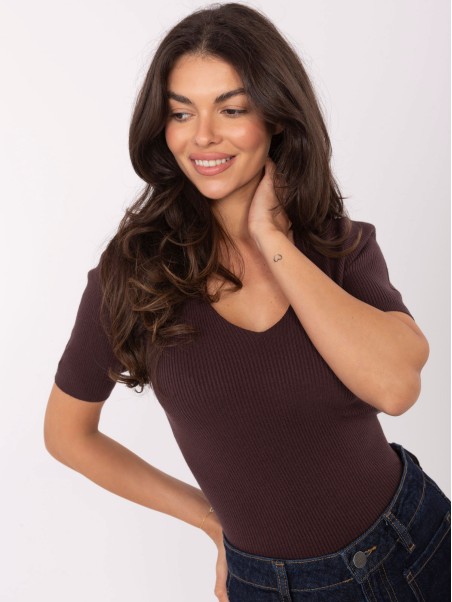 Sweter-PM-SW-B-627.63-ciemny brązowy