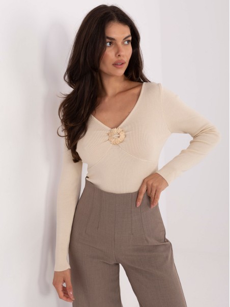 Sweter-PM-SW-DF61034.76-jasny beżowy