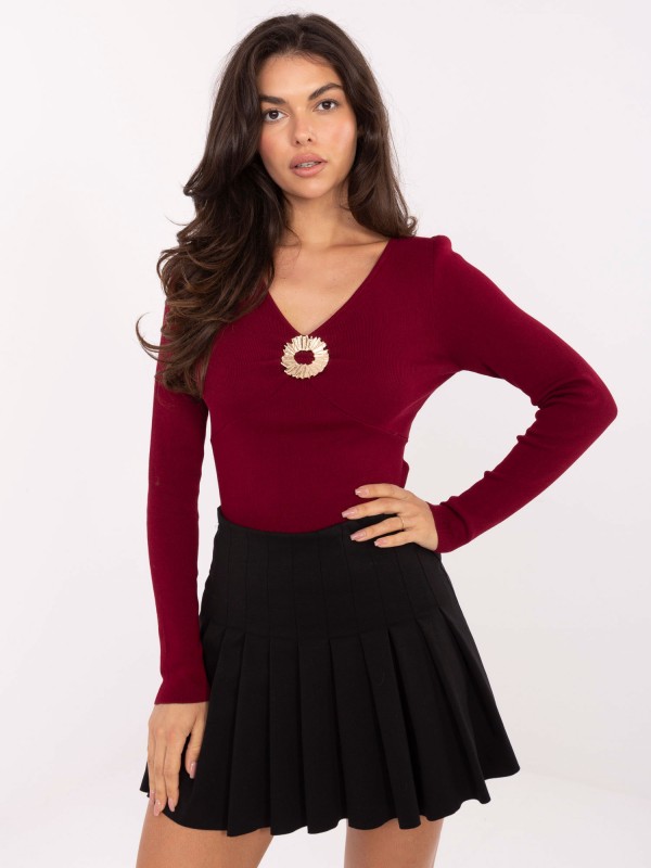 Sweter-PM-SW-DF61034.76-bordowy 2
