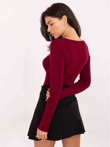 Sweter-PM-SW-DF61034.76-bordowy