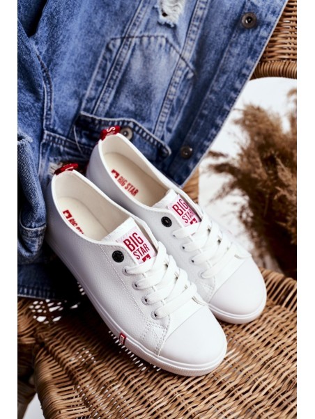 Women's Leather Sneakers Big Sta GG274005 White-Red